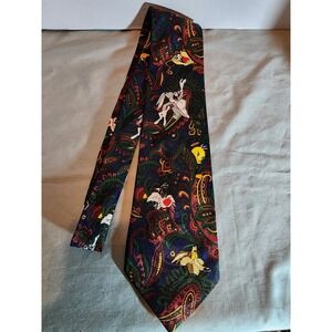 Vintage 1997 Warner Brothers Looney Tunes Navy Blue Neck Tie